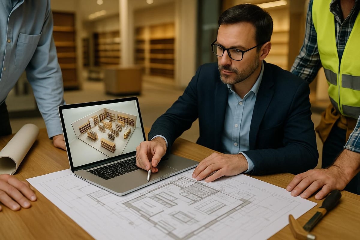mise en œuvre d'aménagement commercial