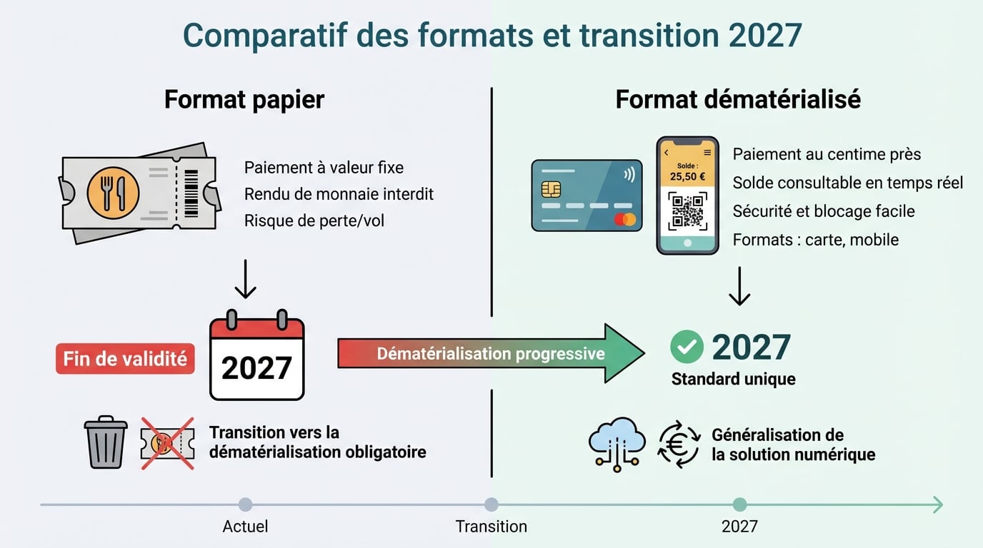 Comparatif des formats et transition 2027