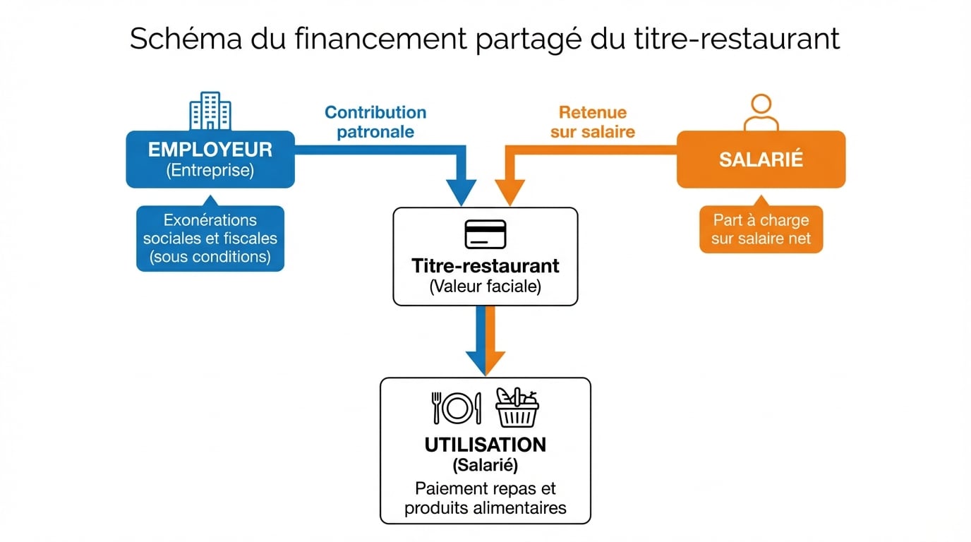 Schéma du financement partagé du titre-restaurant