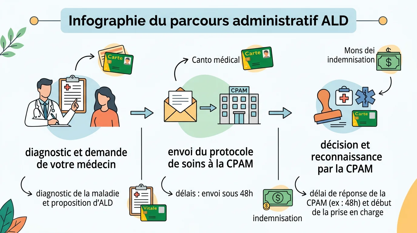 Infographie du parcours administratif ALD