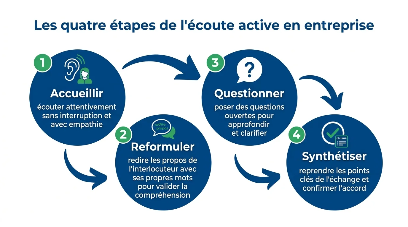 Les quatre étapes de l'écoute active en entreprise