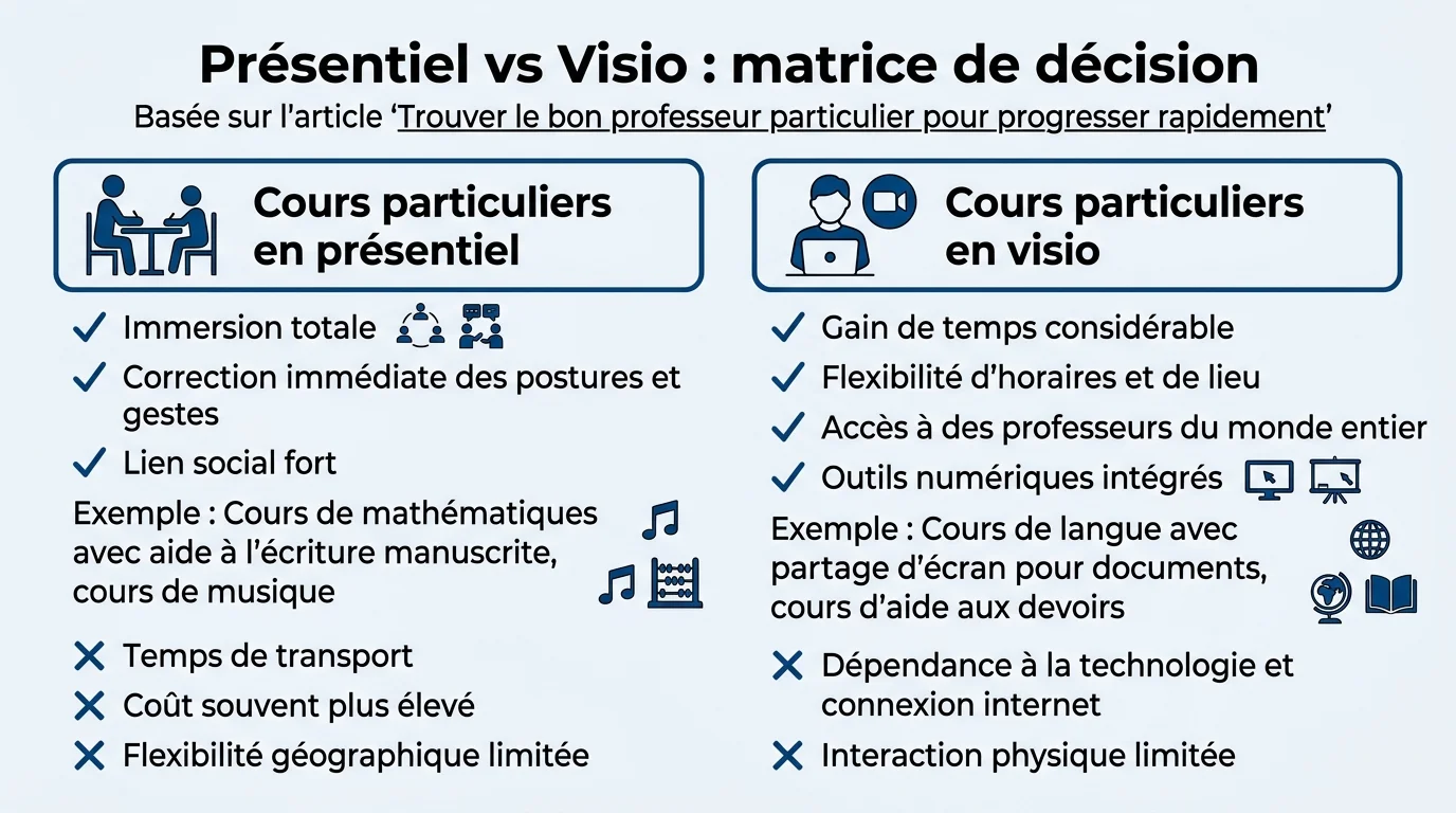 Présentiel vs Visio : matrice de décision