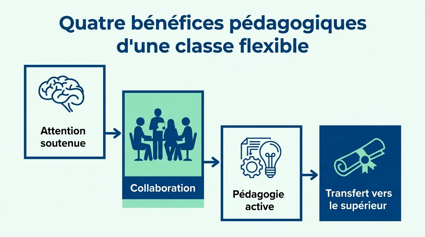 Quatre bénéfices pédagogiques d'une classe flexible