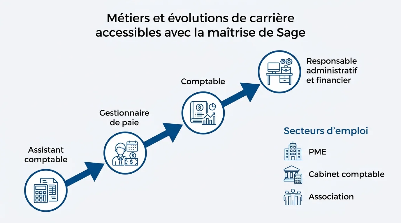 Metiers et evolutions de carriere accessibles avec la maitrise de Sage